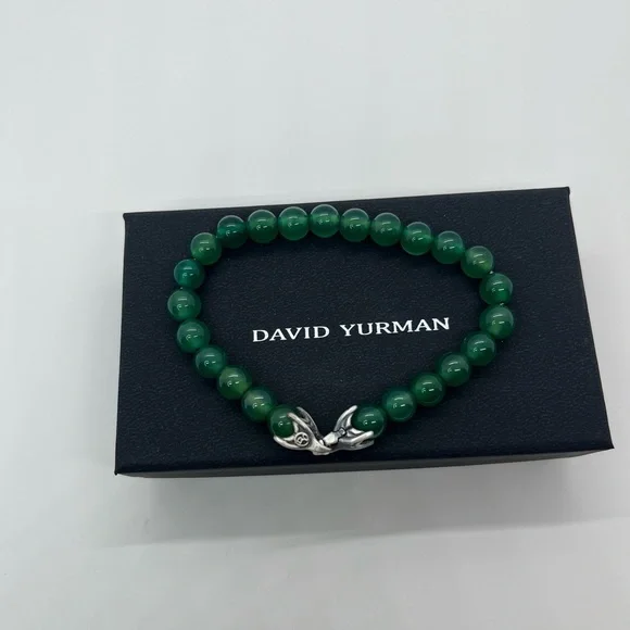 David Yurman Green Onyx Spiritual bead bracelet 8mm - Picture 3 of 5